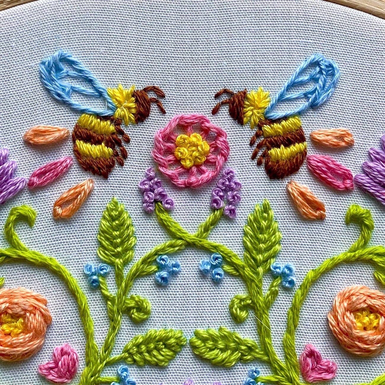 Colorful Bee Embroidery Kit