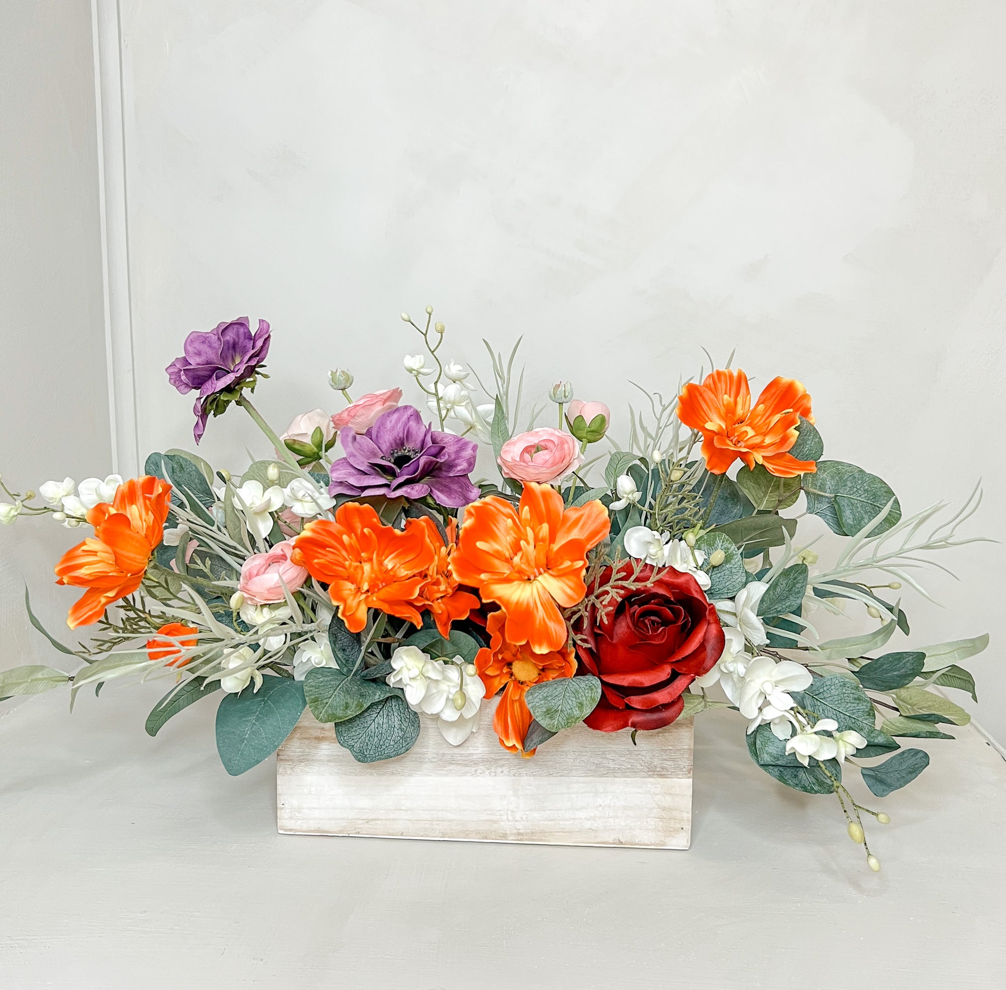 Bright Silk Flower Table Arrangement