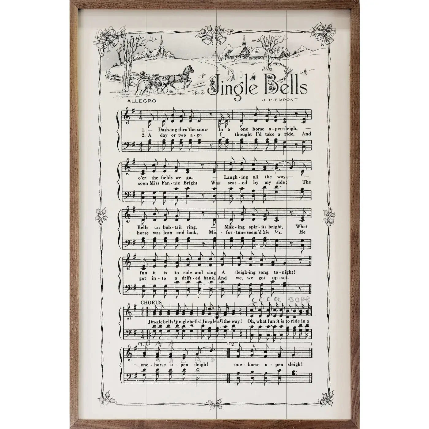 Jingle Bells Sheet Music: 10 x 16 x 1.5